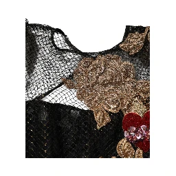 Black Crystal Heart Embellished A-line Dress