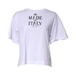 White Short Sleeves DG Logo Print Top T-shirt