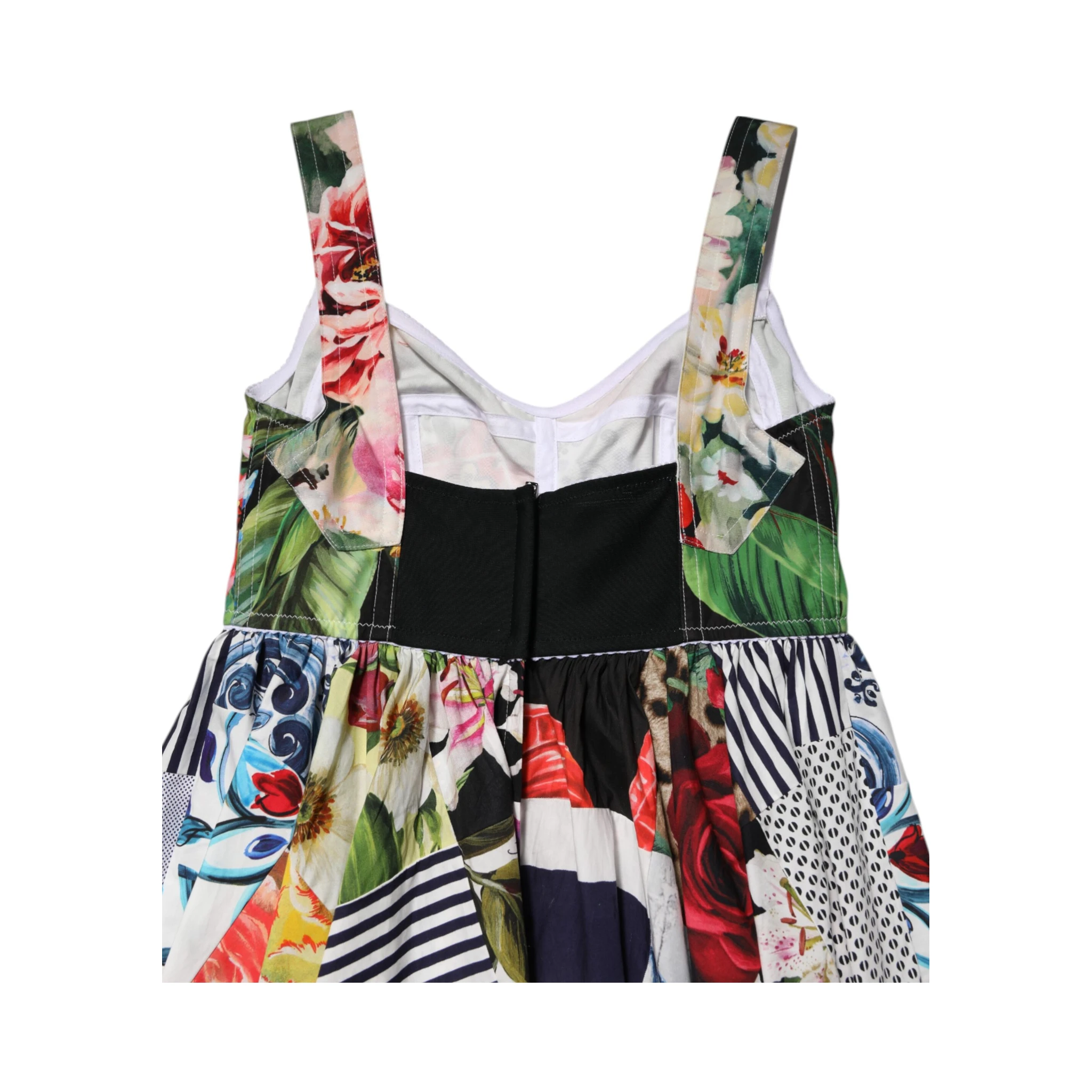Multicolor Patchwork Cotton AlineMini Dress