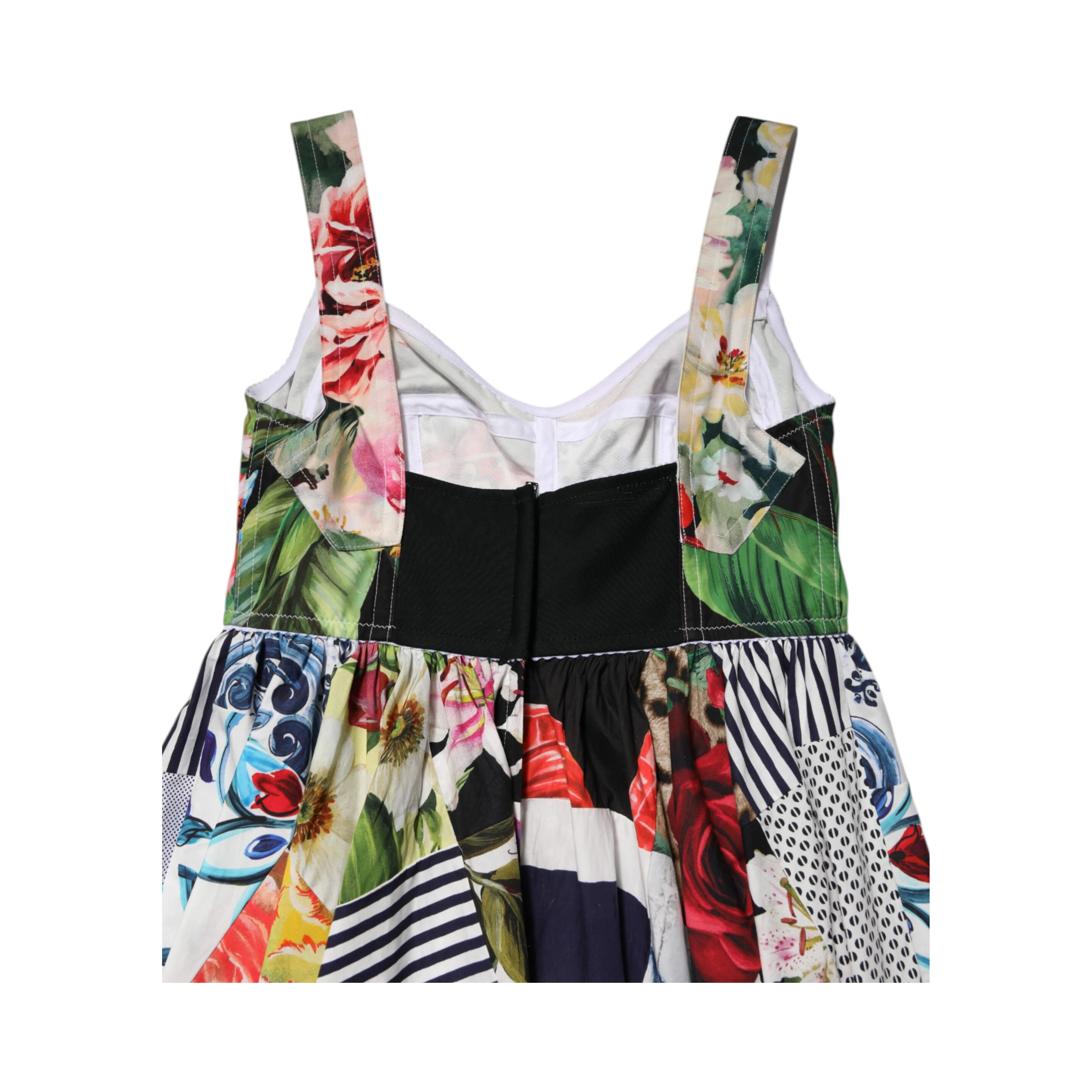 Multicolor Patchwork Cotton AlineMini Dress