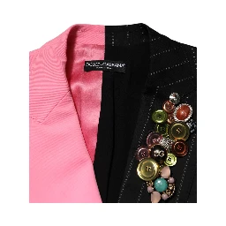 Multicolor Patchwork Embellished Coat Jacket