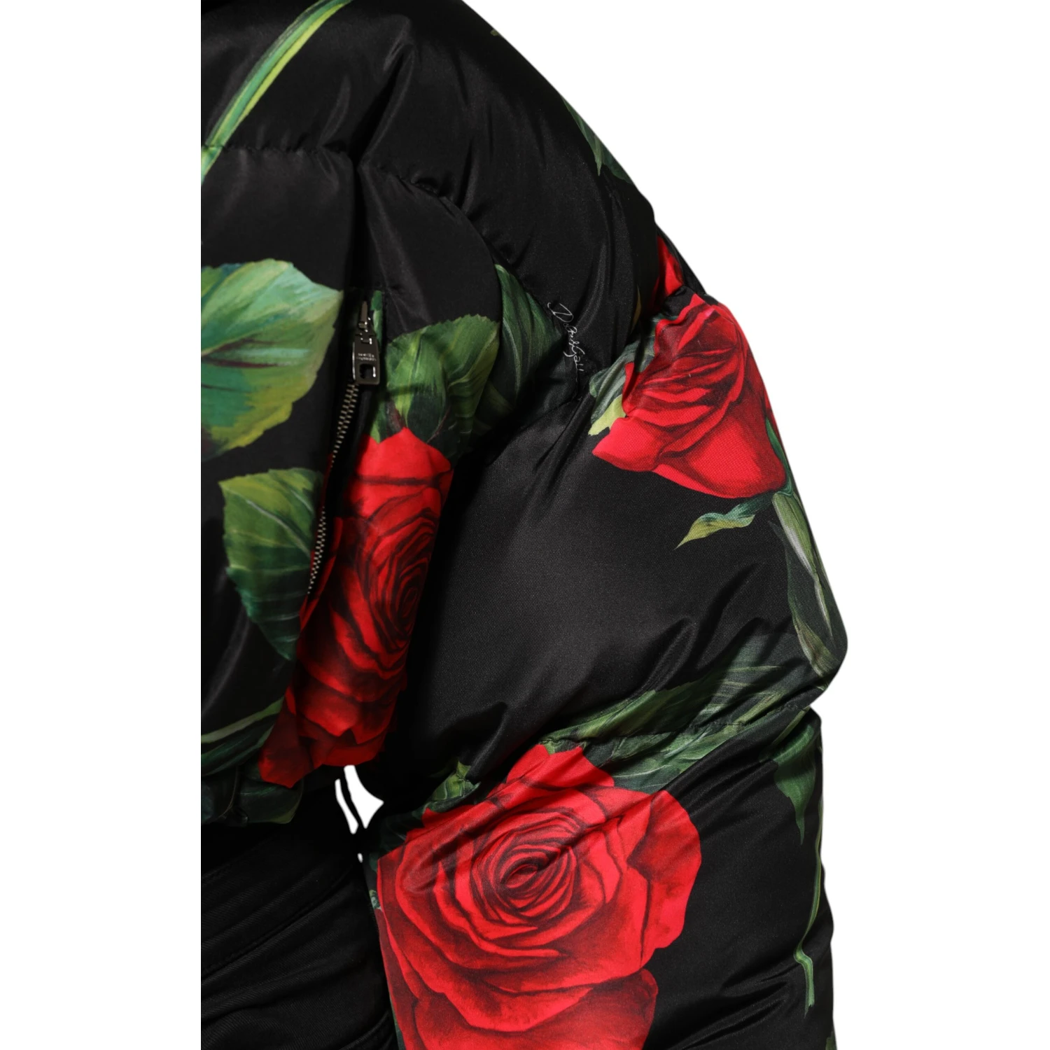 Multicolor Floral Puffer Coat Full Zip Jacket