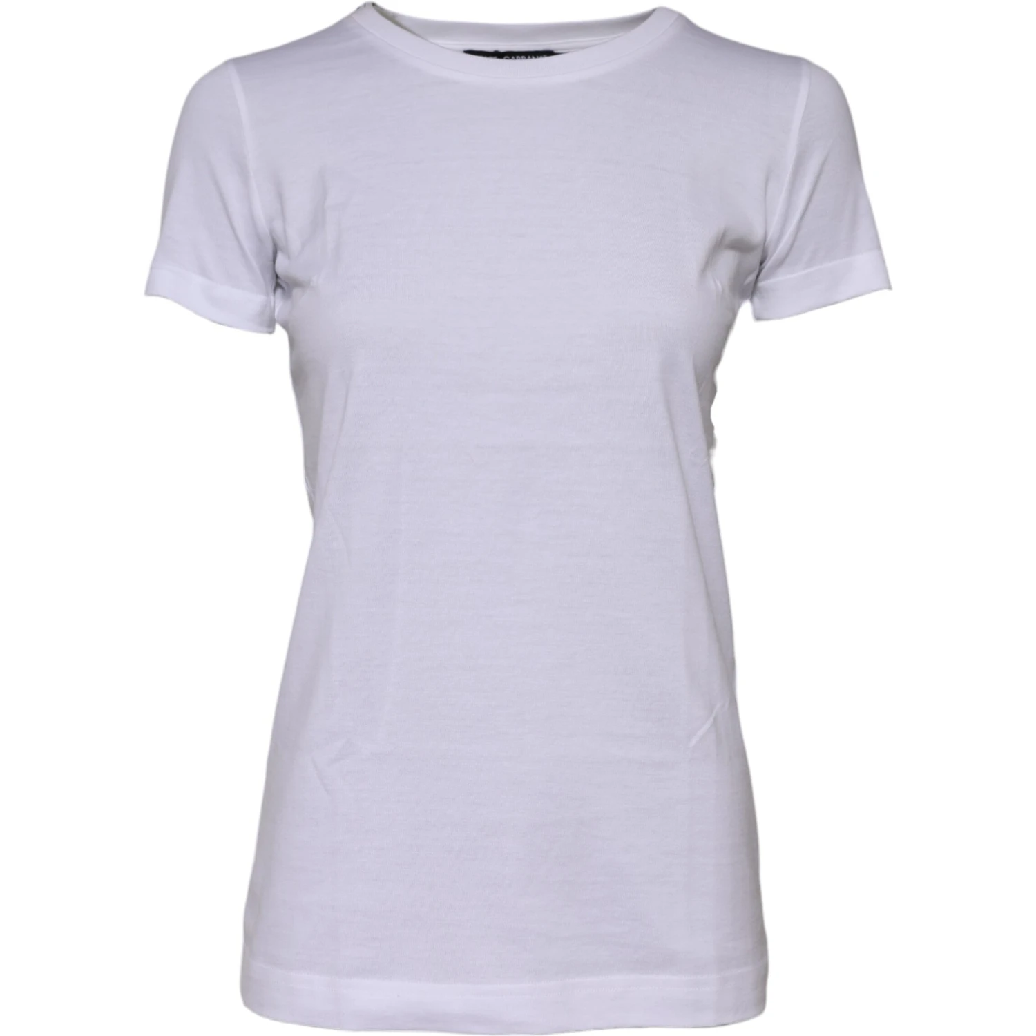 White Cotton Crew Neck Short Sleeves T-shirt