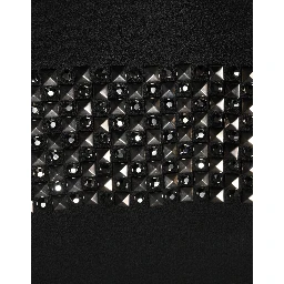 Black Crystal Embellished Collared Mini Dress