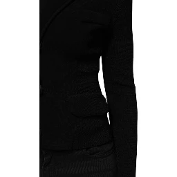 Black Viscose Single Breasted Blazer Jacket