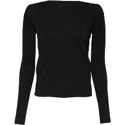 Black Wool Shrug Crew Neck Pullover Sweater