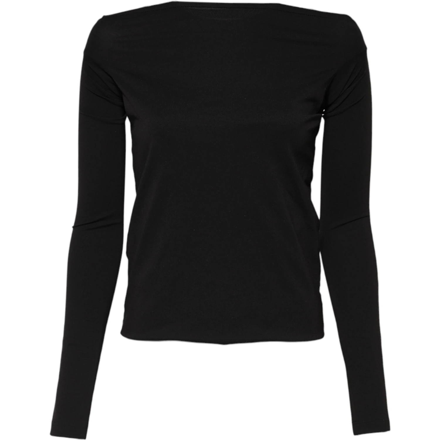 Black Wool Shrug Crew Neck Pullover Sweater