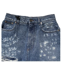 Blue Tattered High Waist Women Denim Jeans