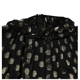 Black Gold Polka Dot Silk Brocade Mini Dress
