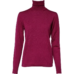 Fuchsia Wool Long Sleeves Turtleneck Sweater