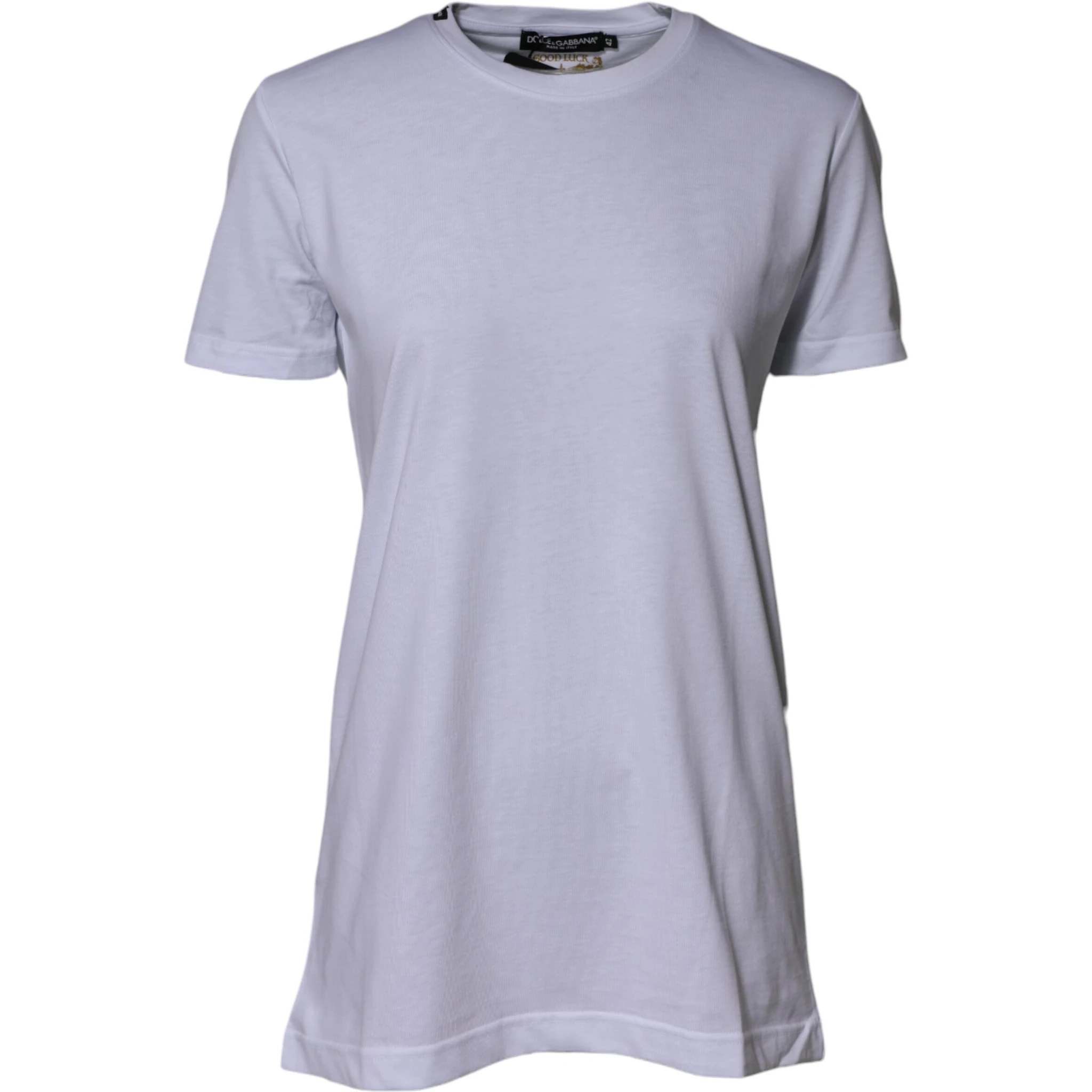 White Cotton Goodluck 2023 Crew Neck T-shirt