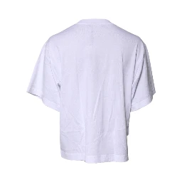 White Short Sleeves DG Logo Print Top T-shirt