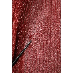 Burgundy Mesh Sleeveless Midi A-line Dress