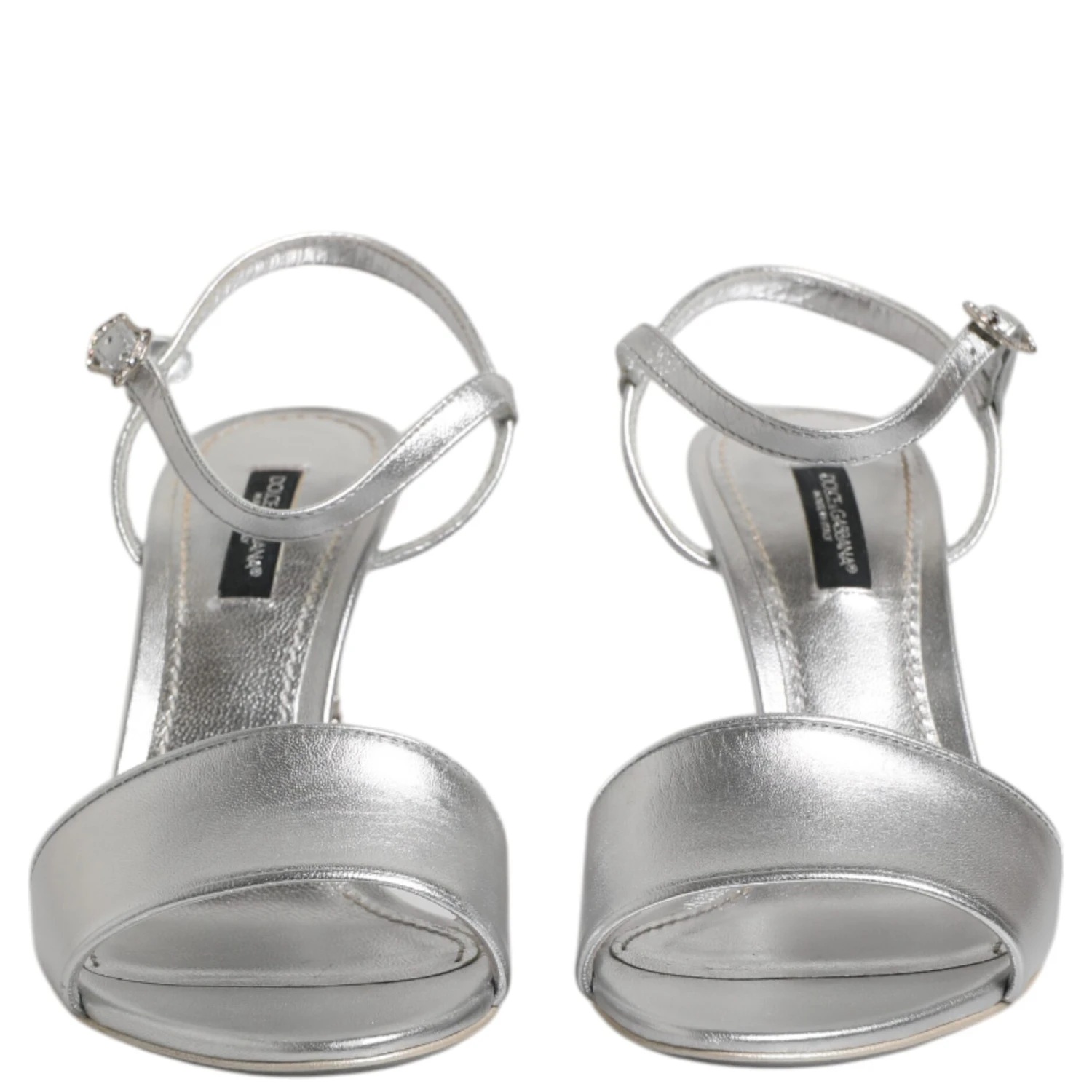 Silver KEIRA Heels Ankle Strap Sandals Shoes