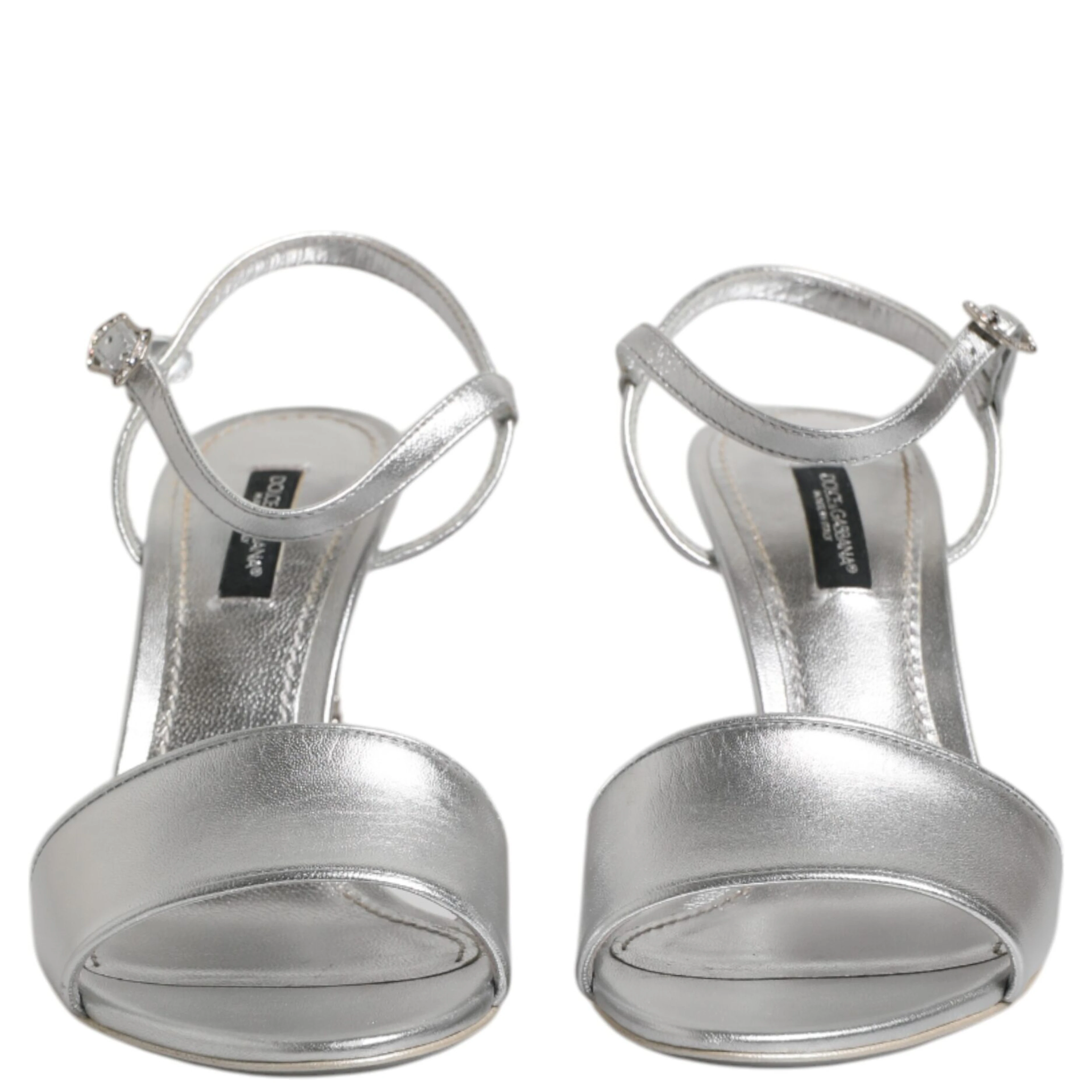 Silver KEIRA Heels Ankle Strap Sandals Shoes