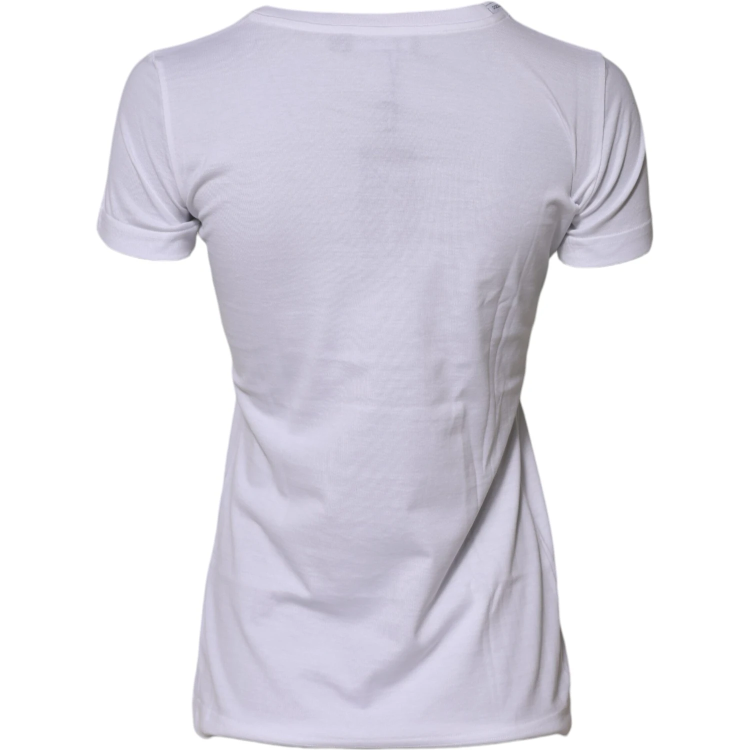 White Cotton Crew Neck Short Sleeves T-shirt
