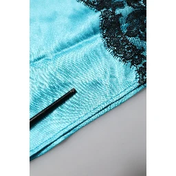 Blue Silk Garterized Straight Women Pajama Pants