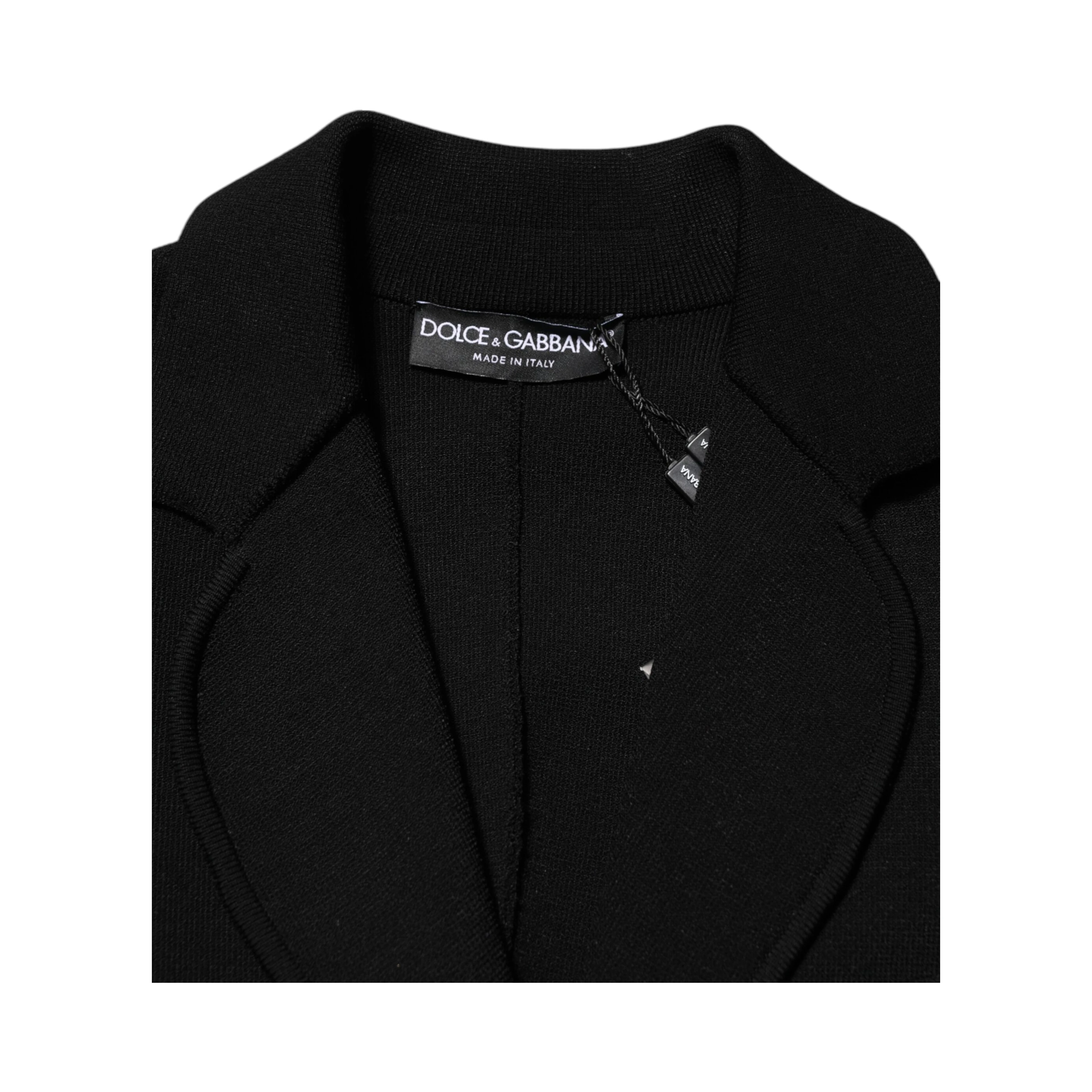 Black Viscose Single Breasted Blazer Jacket