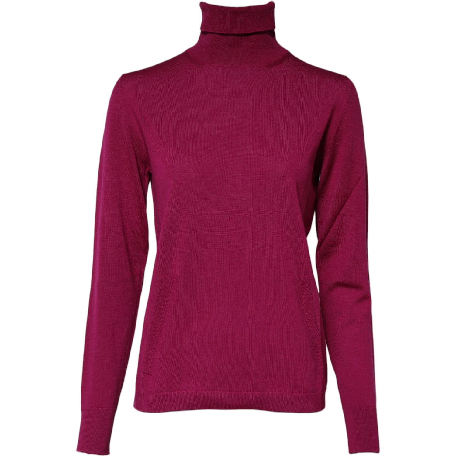 Fuchsia Wool Long Sleeves Turtleneck Sweater