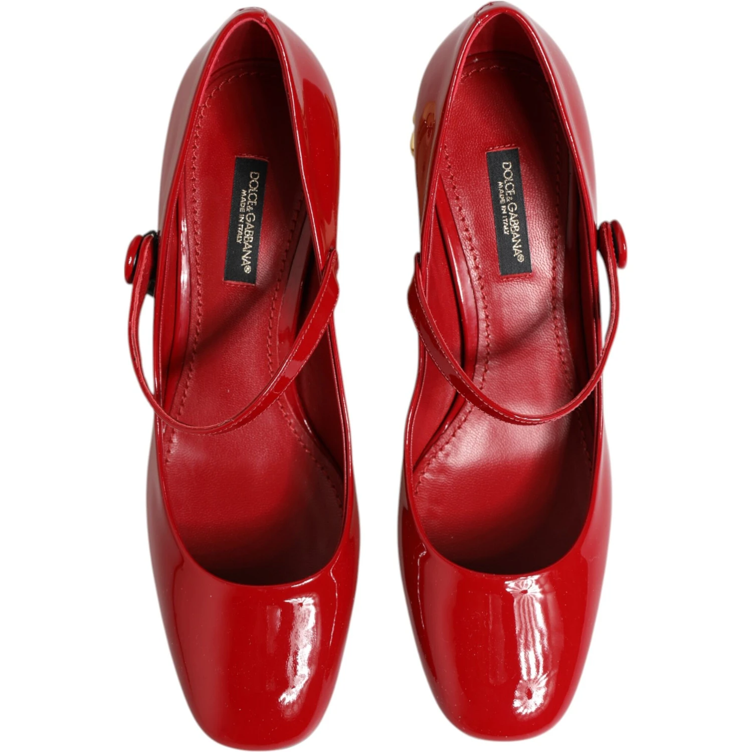 Red Leather DG Logo Heels Sandals Shoes