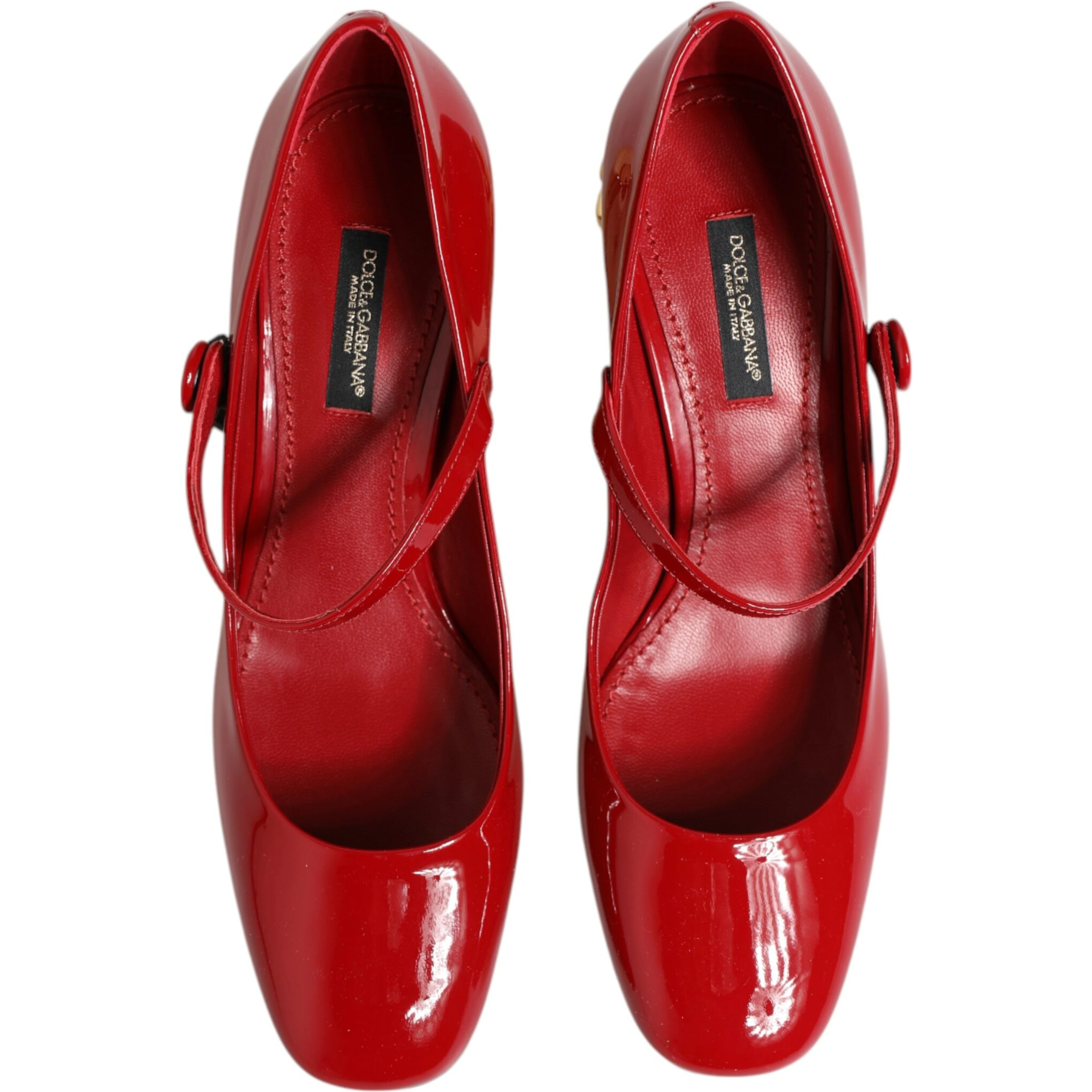 Red Leather DG Logo Heels Sandals Shoes