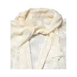 Off White Logo Monogram Ascot Collar Top