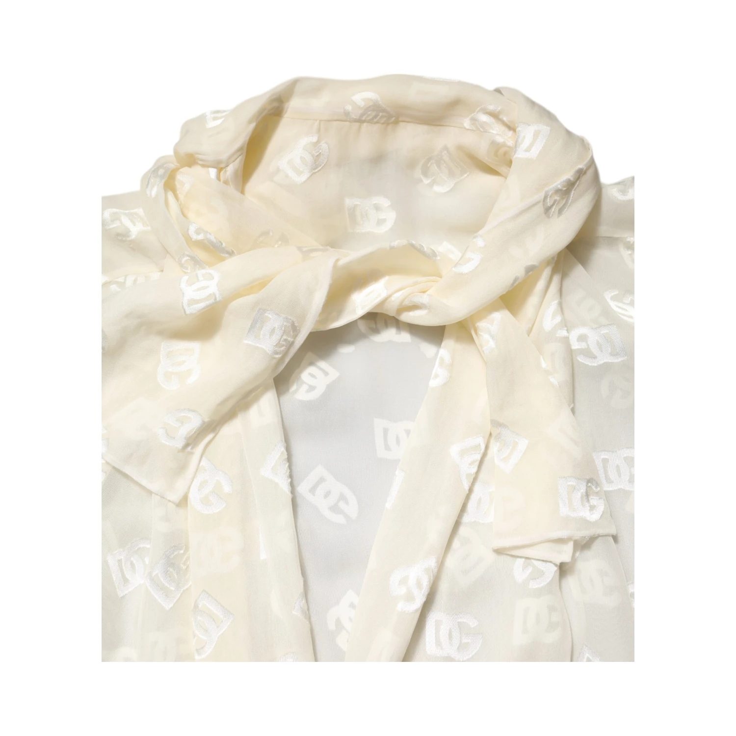 Off White Logo Monogram Ascot Collar Top