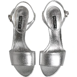 Silver KEIRA Heels Ankle Strap Sandals Shoes