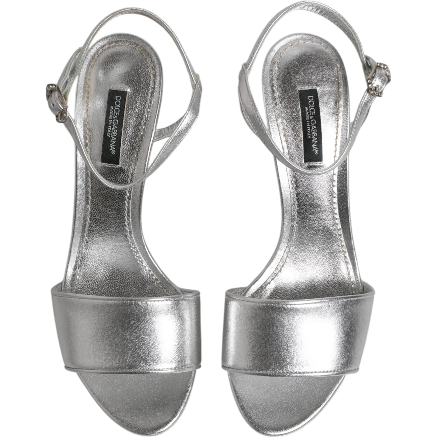 Silver KEIRA Heels Ankle Strap Sandals Shoes