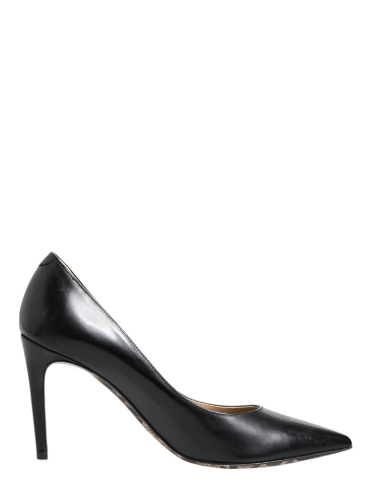 Black Calf Leather Stiletto Heels Pumps Shoes