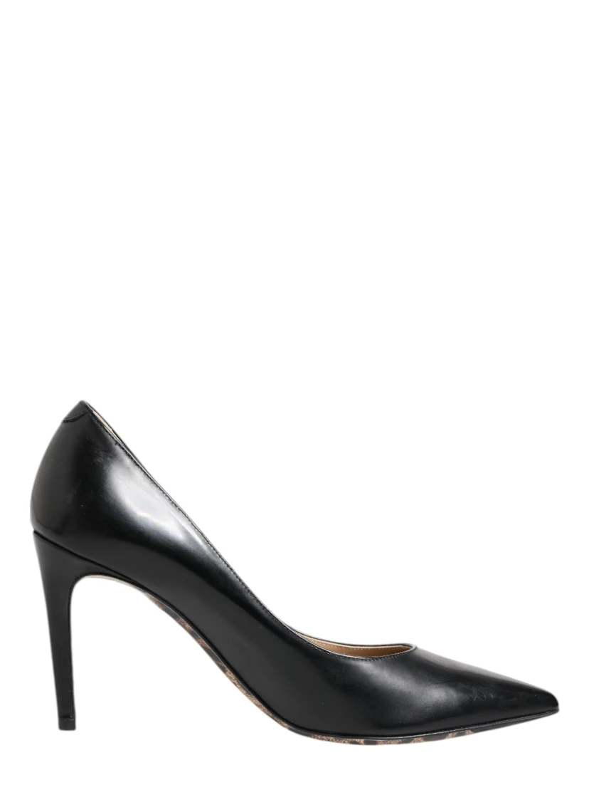 Black Calf Leather Stiletto Heels Pumps Shoes