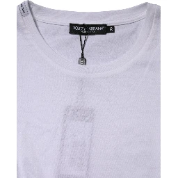 White Cotton Crew Neck Short Sleeves T-shirt
