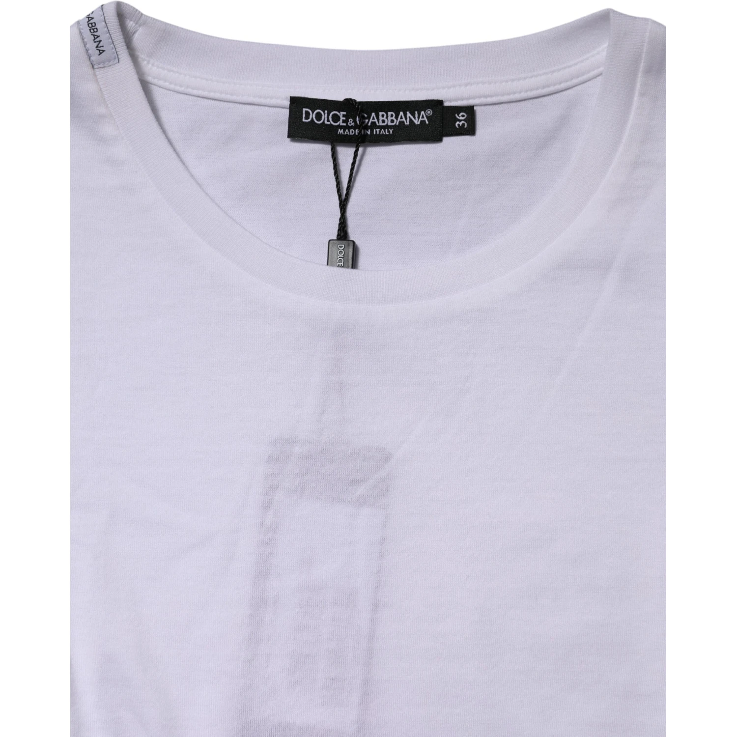 White Cotton Crew Neck Short Sleeves T-shirt