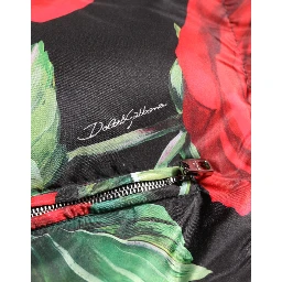 Multicolor Floral Puffer Coat Full Zip Jacket