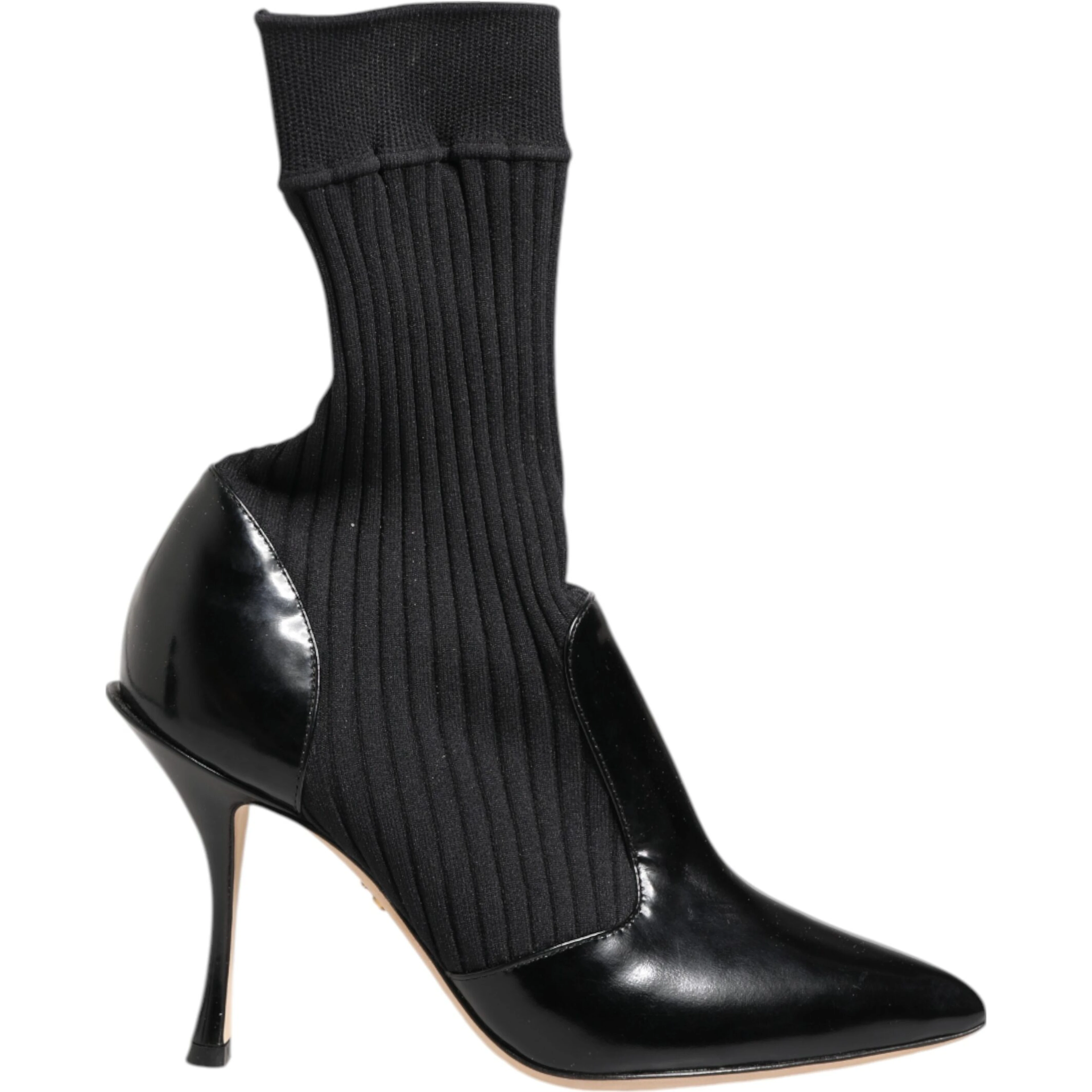 Black Stretch Stilettos Booties Socks Shoes