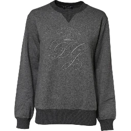 Gray DG Logo Embroidered Pullover Sweater
