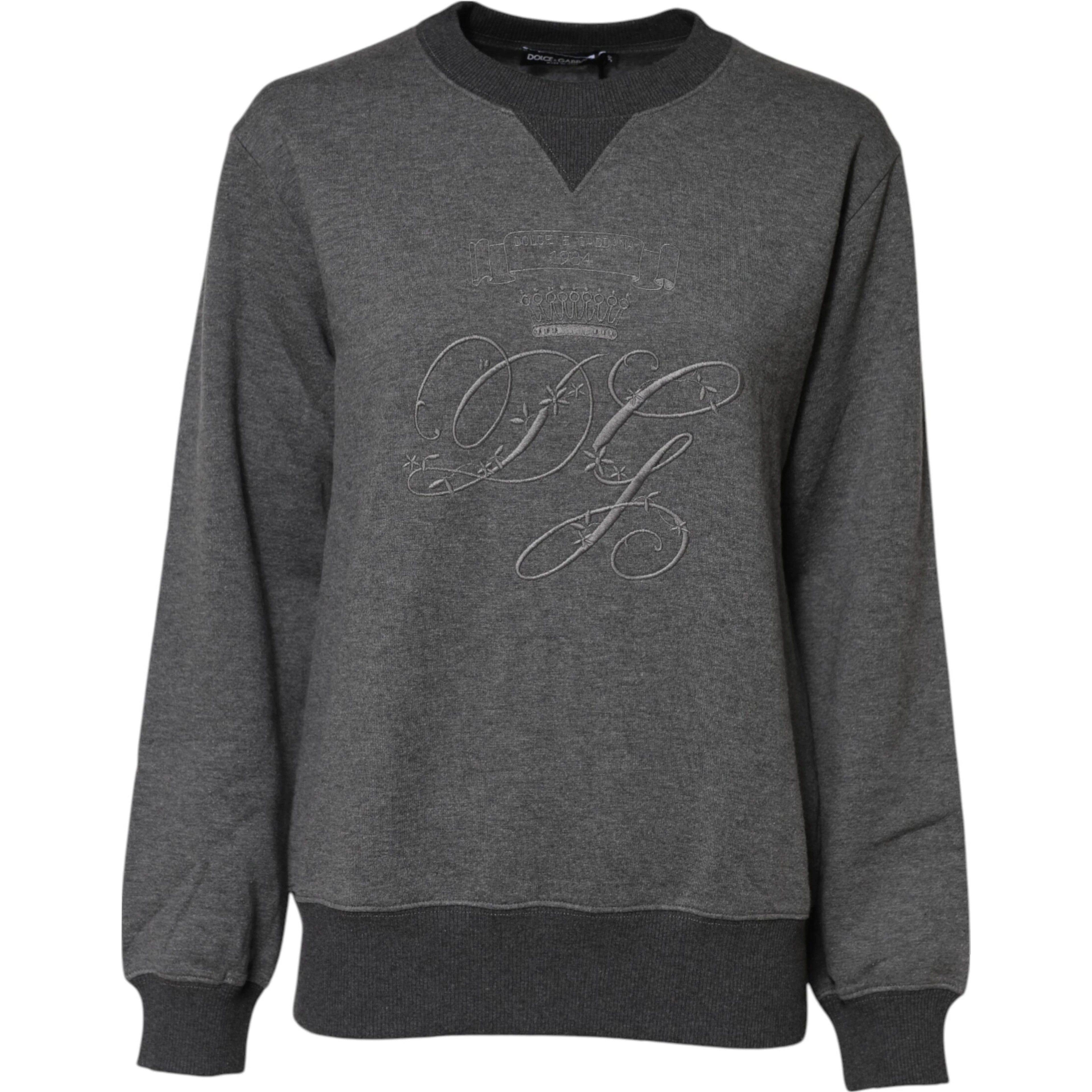 Gray DG Logo Embroidered Pullover Sweater