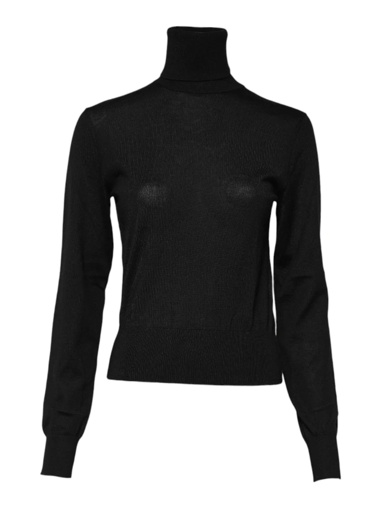 Black Cashmere Turtleneck Pullover Sweater alternative