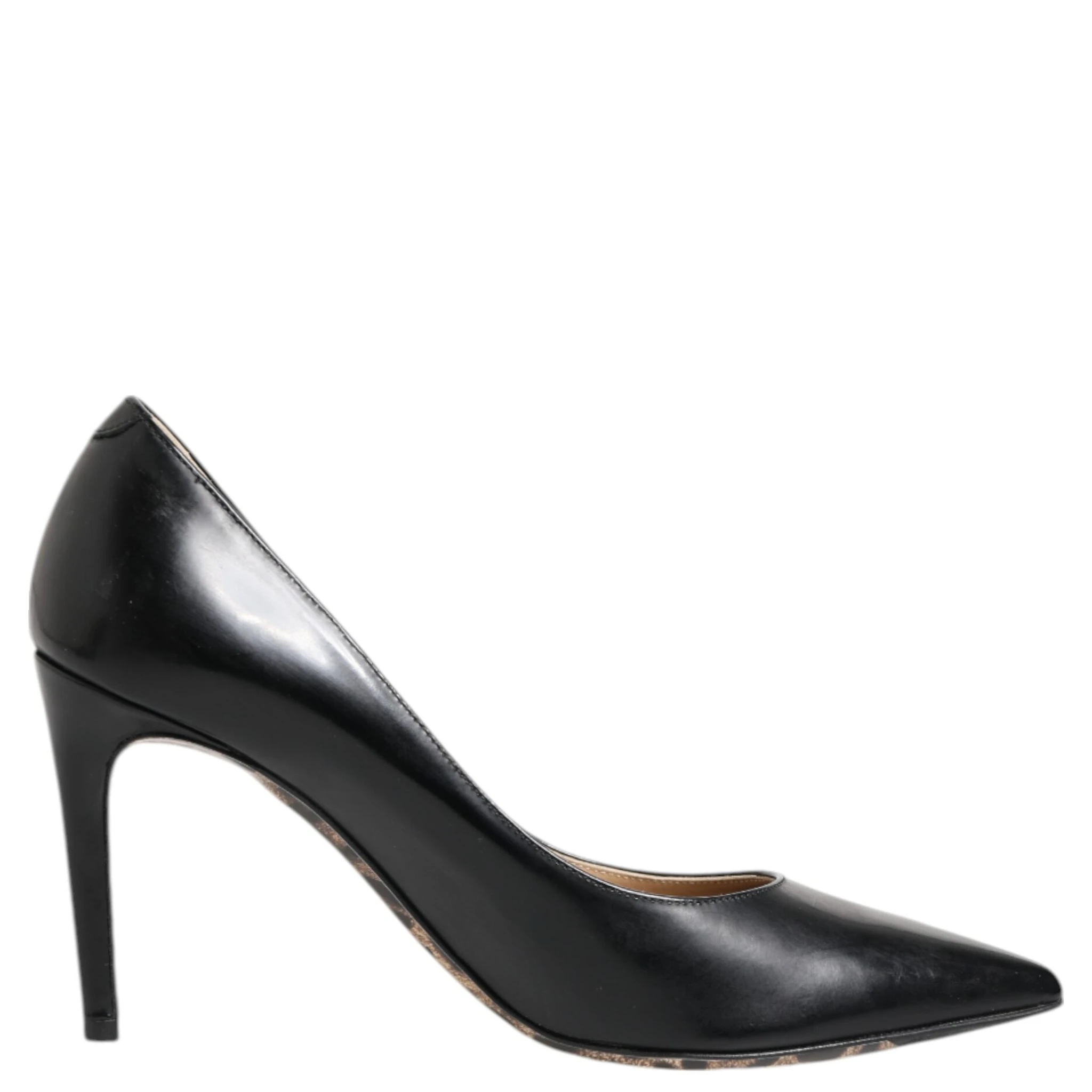 Black Calf Leather Stiletto Heels Pumps Shoes