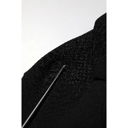 Black Viscose Single Breasted Blazer Jacket