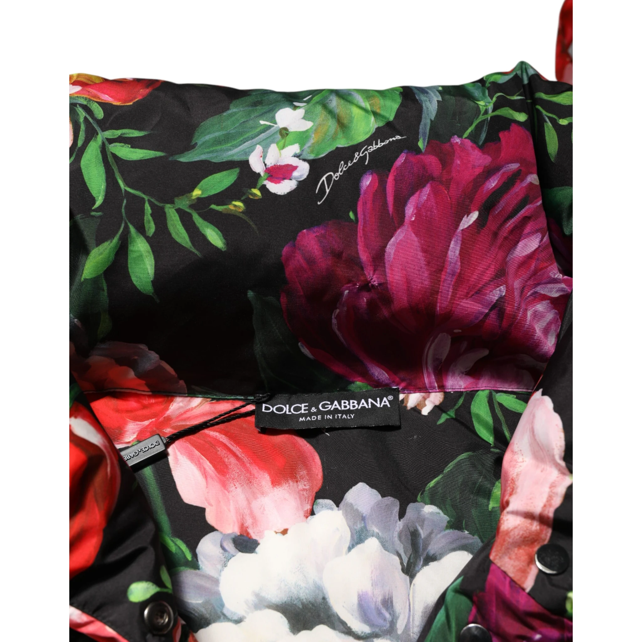 Multicolor Floral Hooded Puffer Coat Jacket