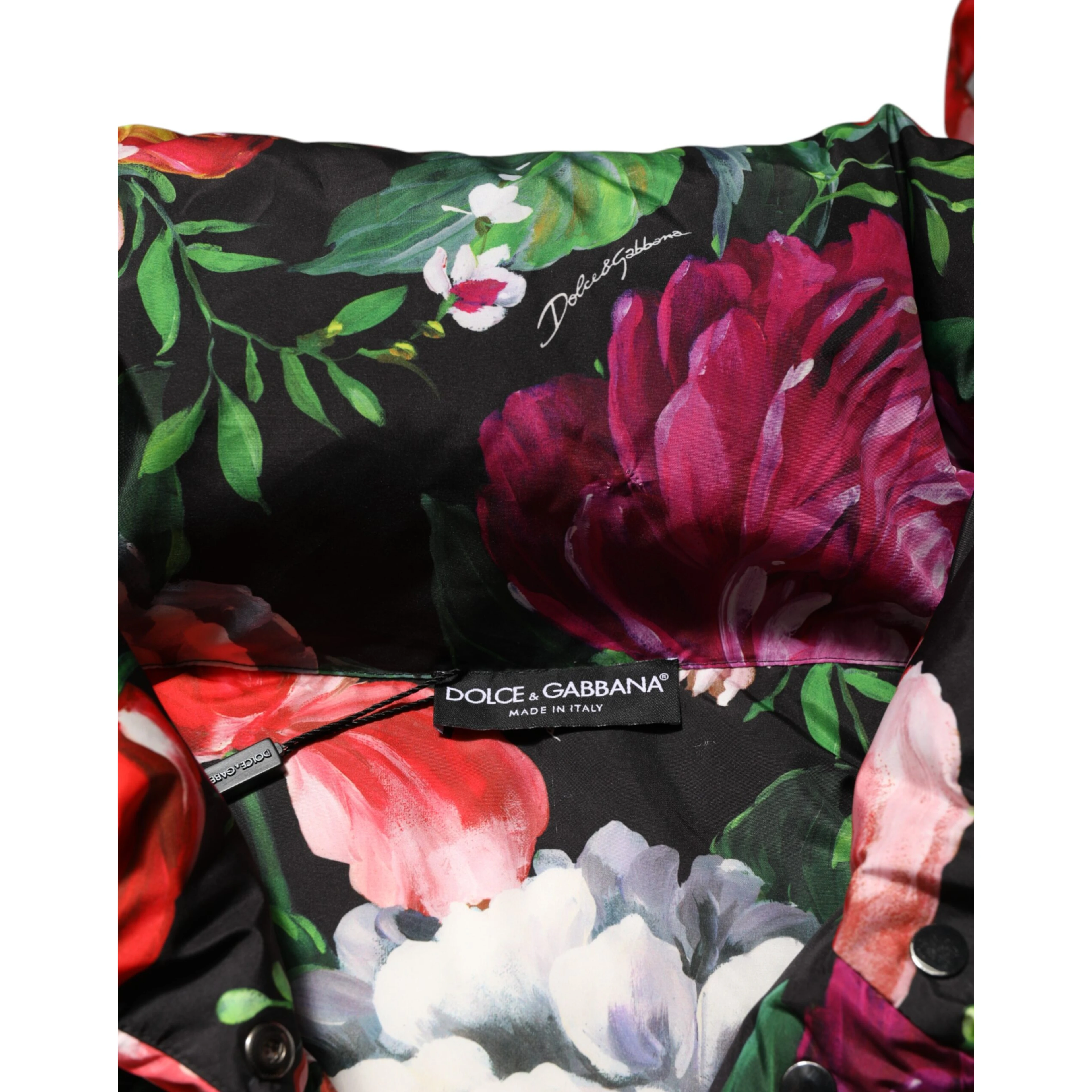 Multicolor Floral Hooded Puffer Coat Jacket