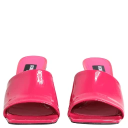 Pink Open Toe Block Heel Mules Sandals Shoes