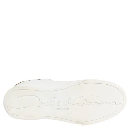 White Gold Leather Low Top Sneakers Shoes