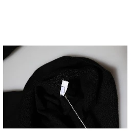 Black STAFF Round Neck Cardigan Sweater