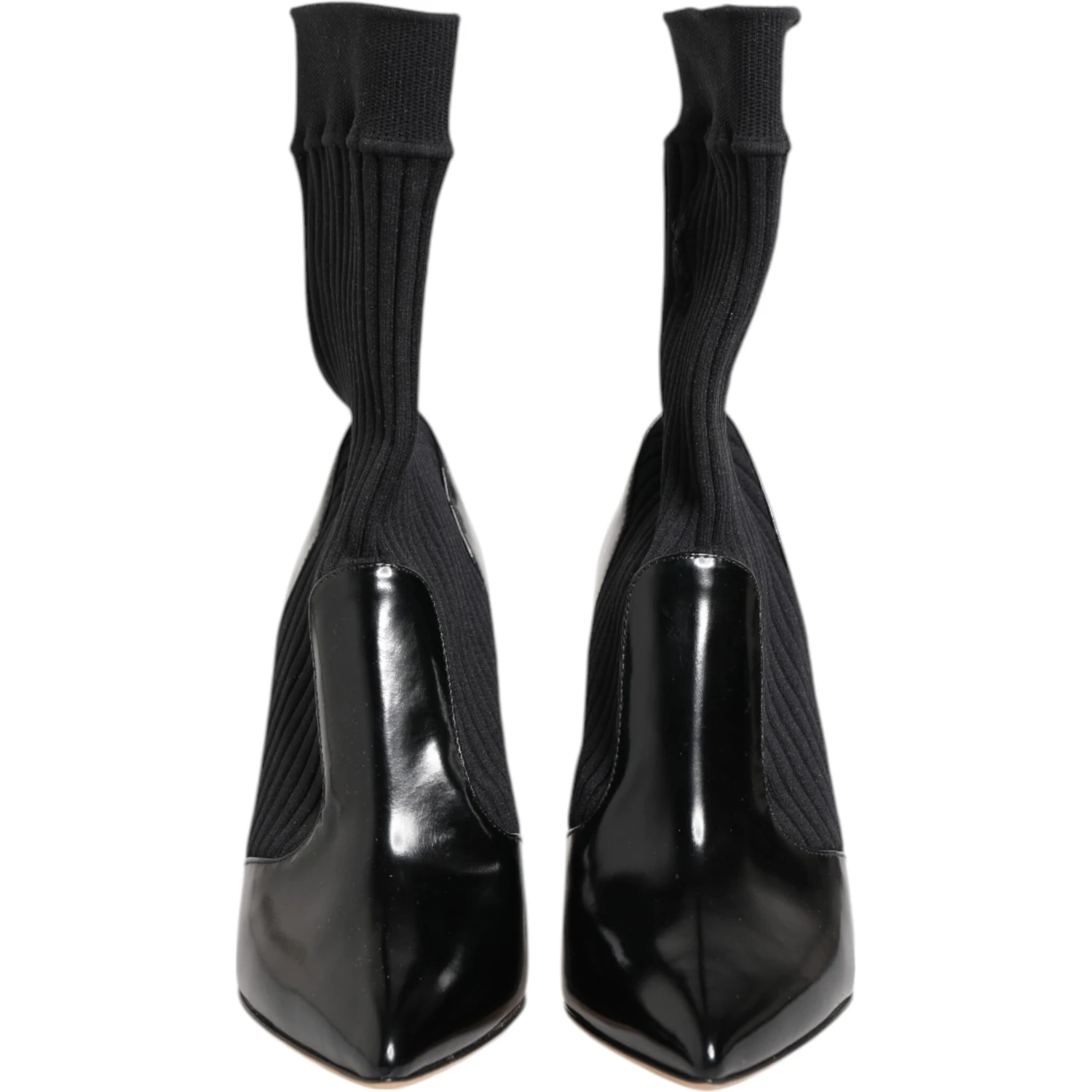 Black Stretch Stilettos Booties Socks Shoes