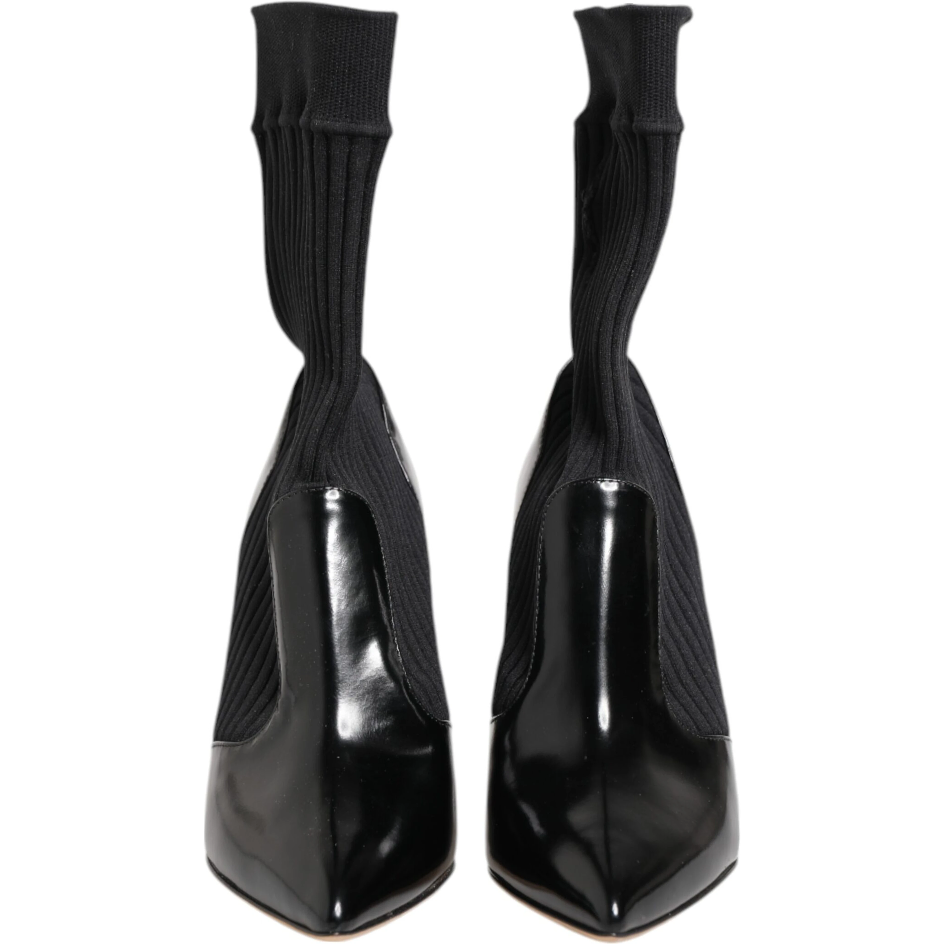 Black Stretch Stilettos Booties Socks Shoes