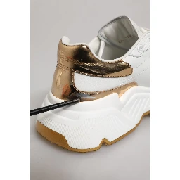 White Gold DAYMASTER Leather Sneakers Shoes