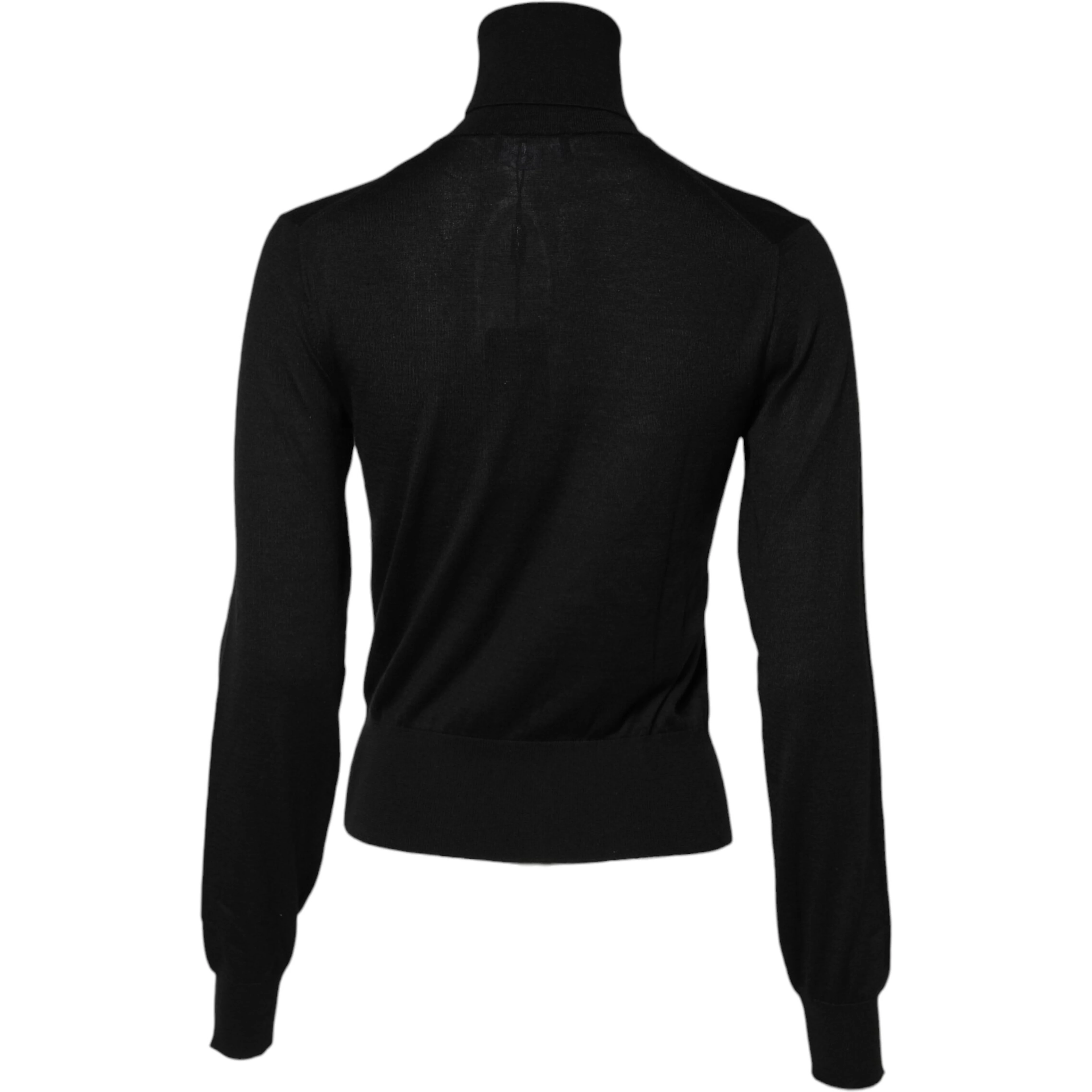 Black Cashmere Turtleneck Pullover Sweater