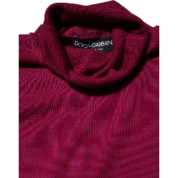 Fuchsia Wool Long Sleeves Turtleneck Sweater